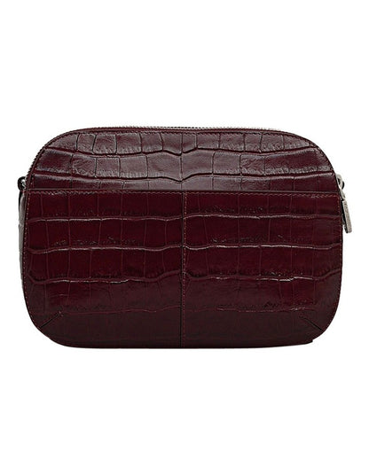 Dukes Place Faux Croc Medium Crossbody Bag in Dark Cherry