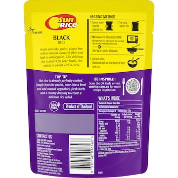 Sunrice Microwave Black Rice Pouch 250g