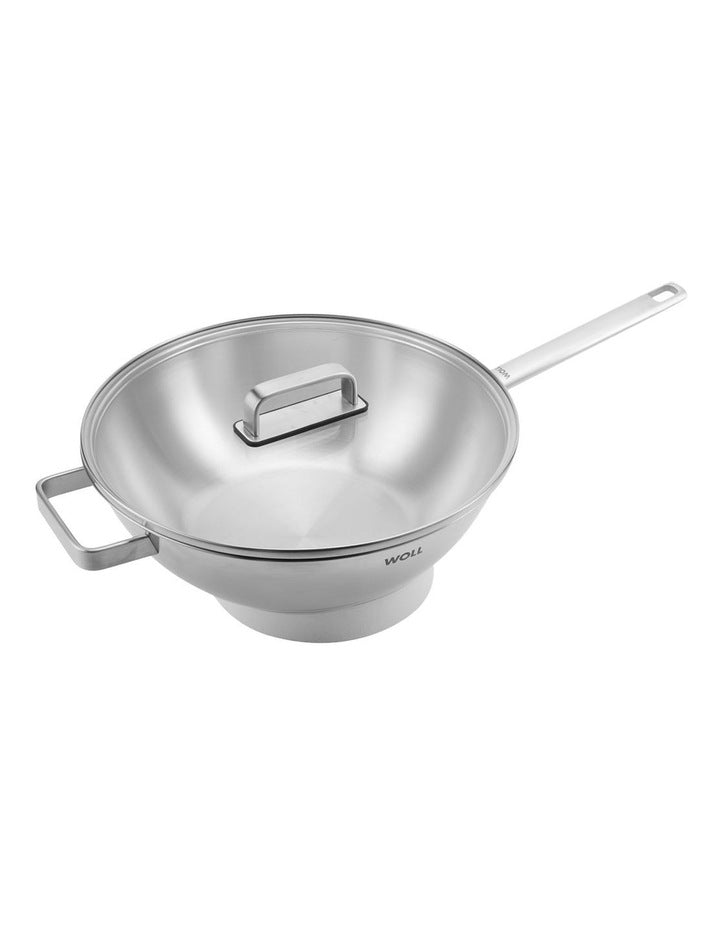 Wok with Lid & Helper Gift Boxed 30cm in Stainless Steel