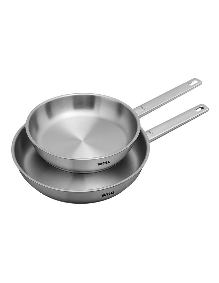 Steel Twin Frypan Set 20x28cm in Silver