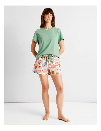 Essentials Short Sleeve Short PJ Set in Fruit Salad Print