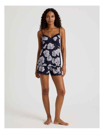 Aurora Cami Boxer PJ Set in Orchid Floral Print