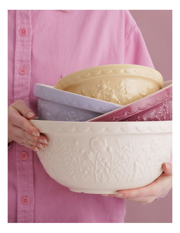 The Meadow Rose Mixing Bowl 29cm/4L in Cream