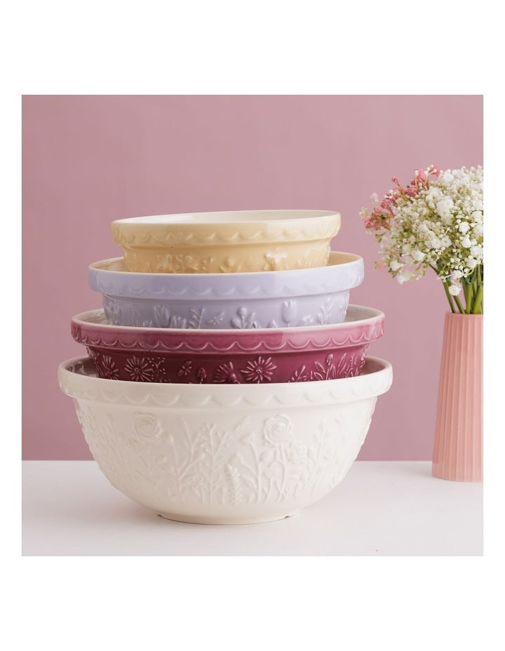 The Meadow Rose Mixing Bowl 29cm/4L in Cream