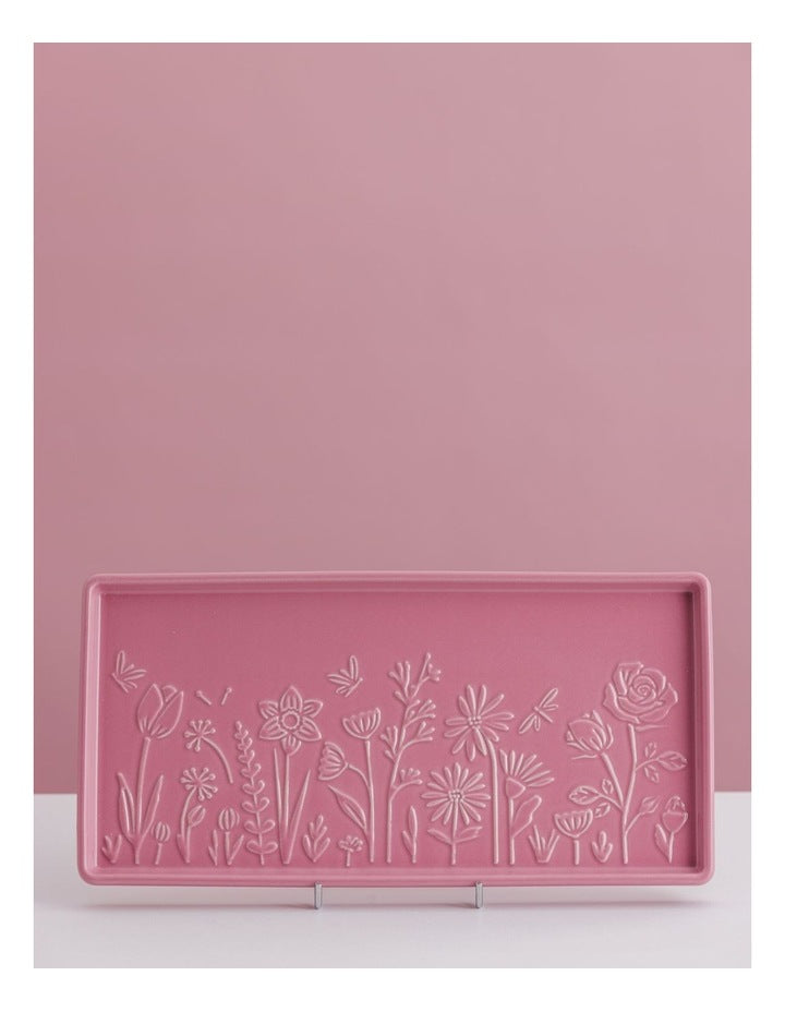 The Meadow Rectangle Platter 30 x 15 x 2cm in Pink