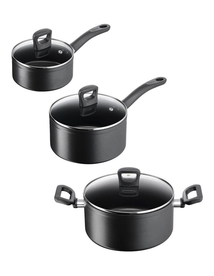 Sensation Force Induction Non-Stick 7pc Set in Black