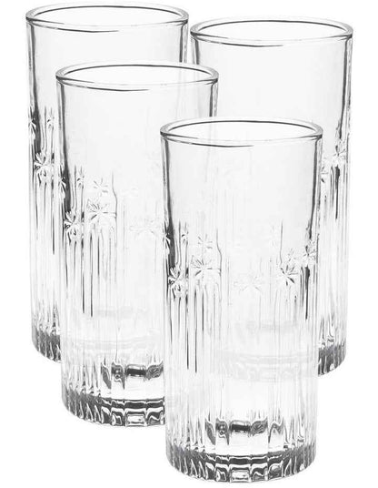 Jollie Highball Glass Set 4 Pieces in Clear