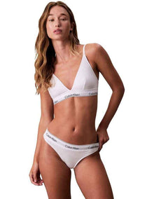Icon Cotton Modal Thong in White