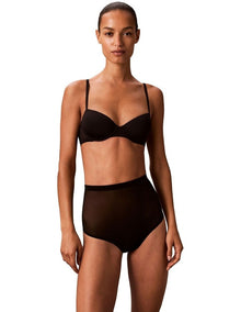 Minimalist Mesh High Waist Thong in Black