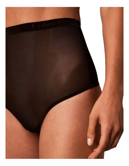 Minimalist Mesh High Waist Thong in Black