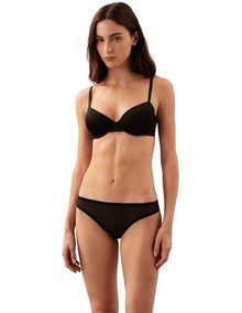 Minimalist Mesh Bikini Briefs in Black