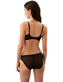 Minimalist Mesh Bikini Briefs in Black