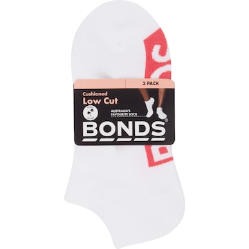 Bonds Ladies Low Cut Socks Size 3-8 Assorted 3 pack