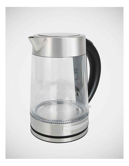 Crystal Clear Glass Kettle 1.7L CGK862 in Silver