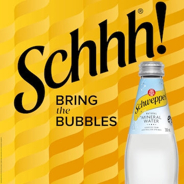 Schweppes Natural Mineral Water Glass Bottle 300mL x 4 pack