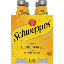 Schweppes Indian Tonic Water Classic Mixers Glass Bottle Multipack 300ml x 4 Pack