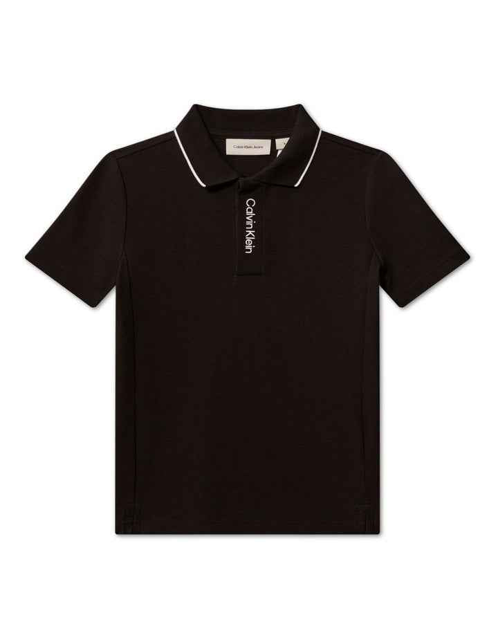 Pique Polo Shirt (8-16 Years) in Black