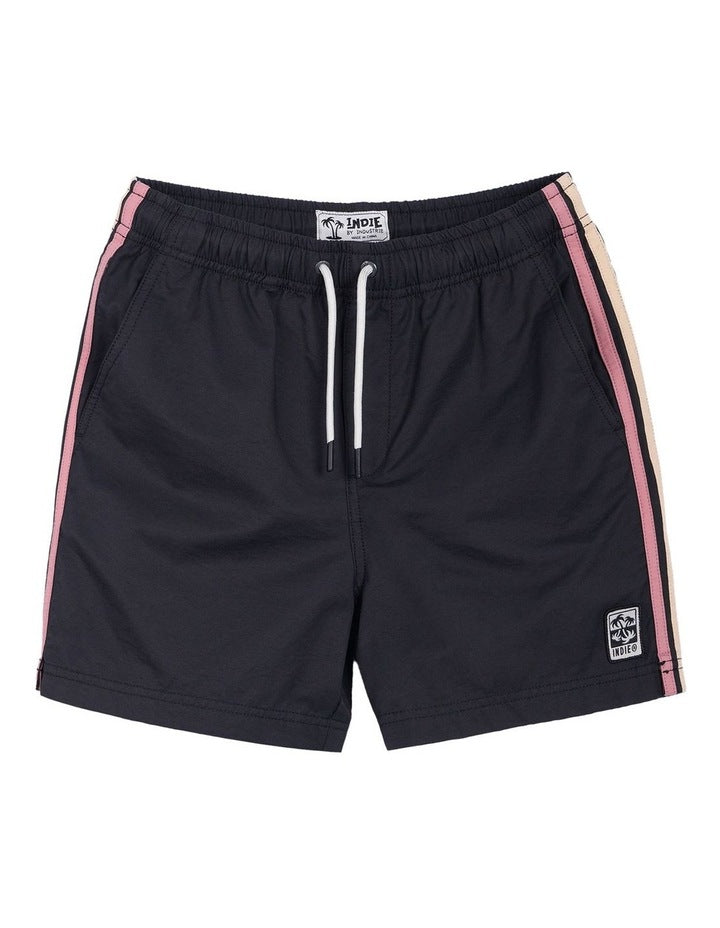The All Day Stripe Swim Trunk (8-16 Years) in Black