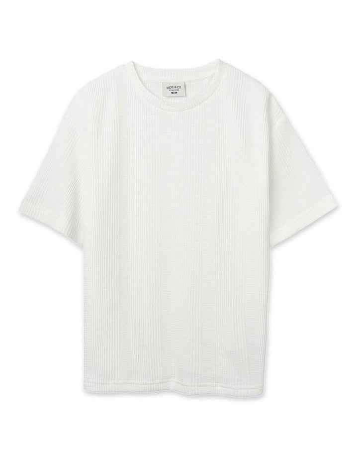 Veneto Waffle Tee (8-16 Years) in Chalk