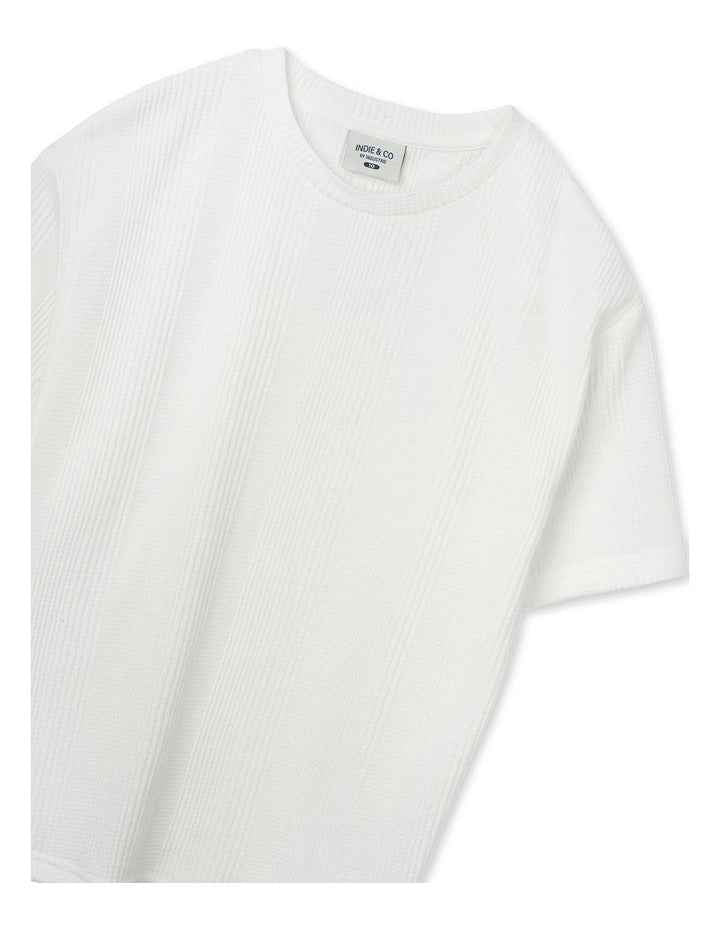 Veneto Waffle Tee (8-16 Years) in Chalk