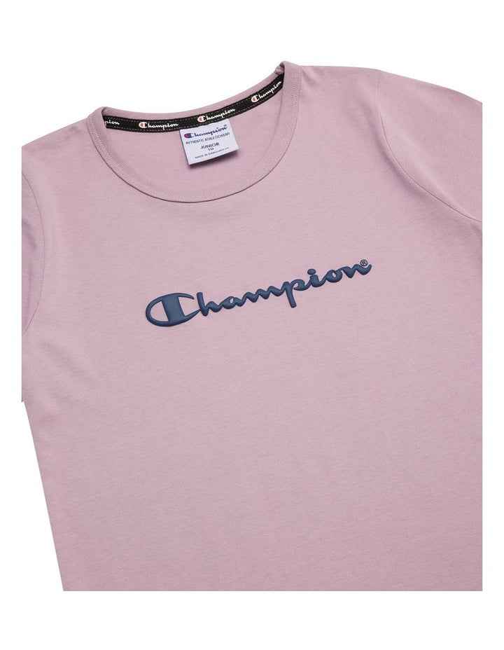 Puff Script Tee in Purple