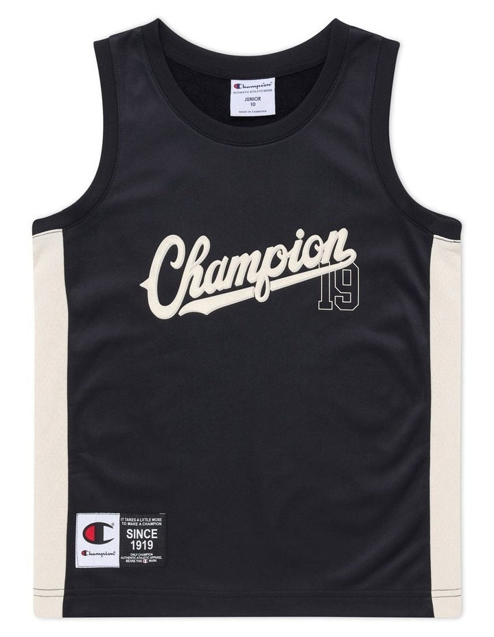 Panel Basketball Jersey T-shirt in Black