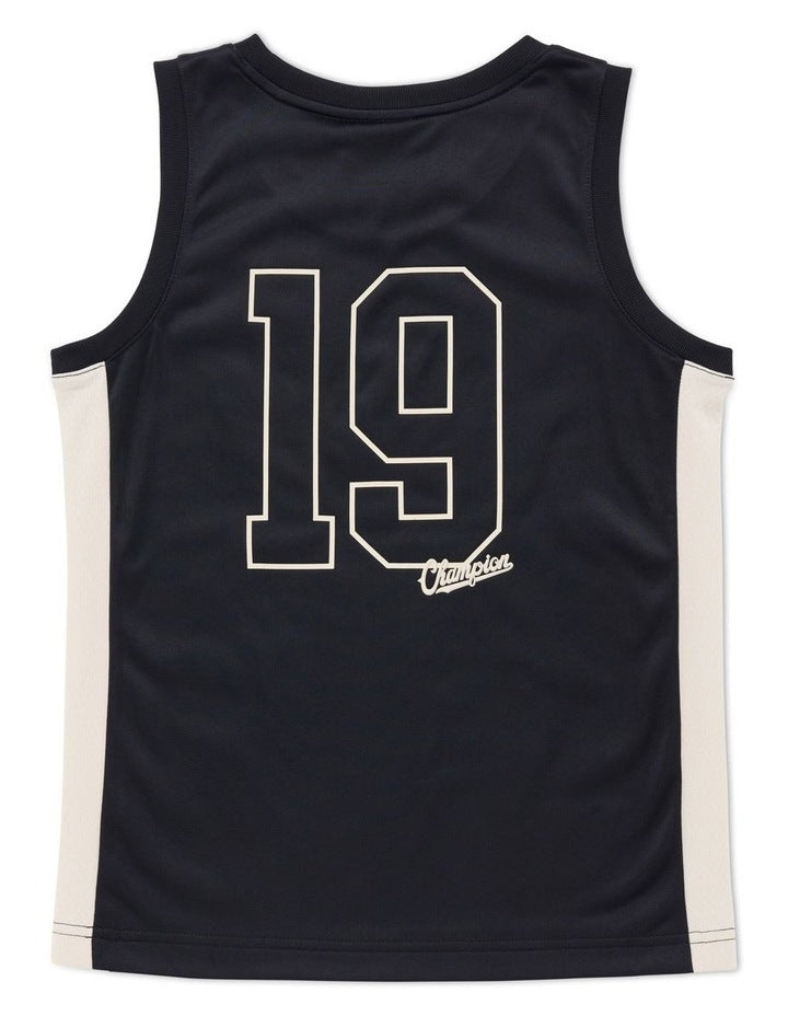 Panel Basketball Jersey T-shirt in Black