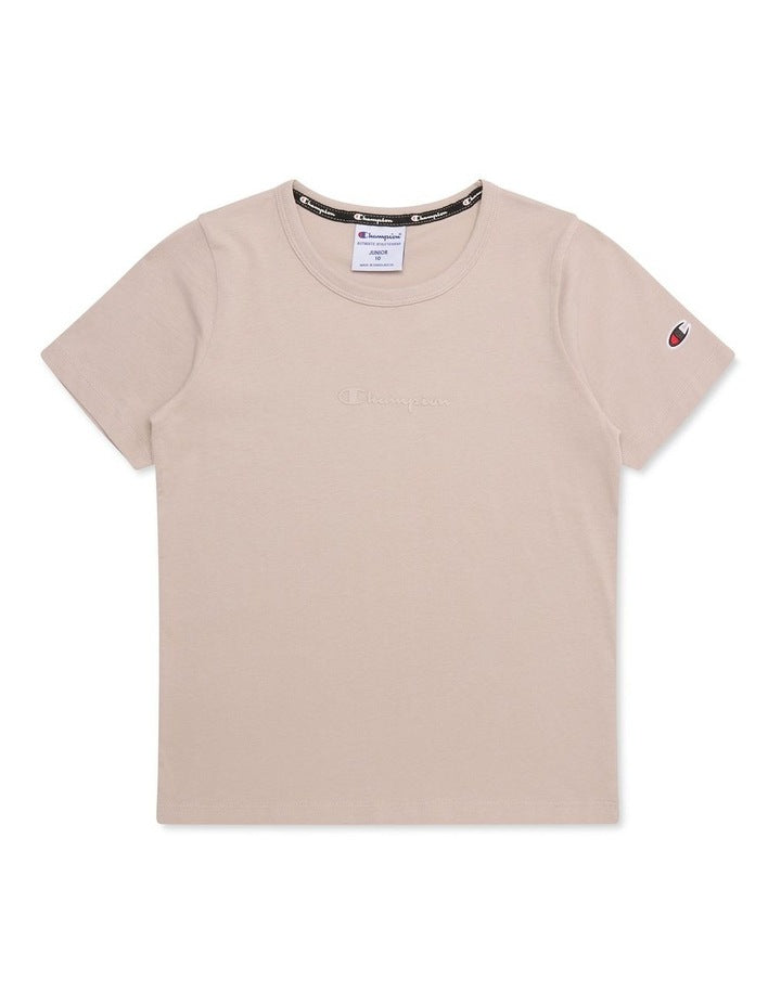 Tonal Script Tee in Grey