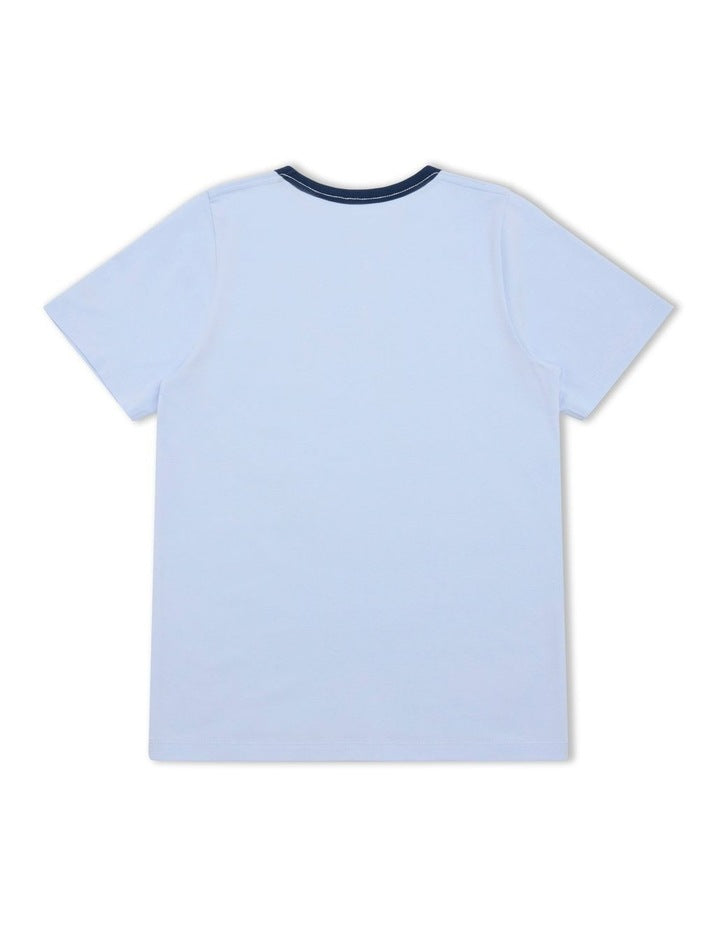 State Fair Graphic Ringer Tee in Blue