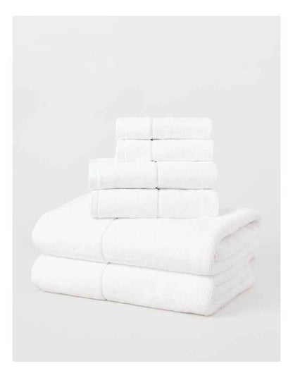 Velour Spa Towel Pack in White