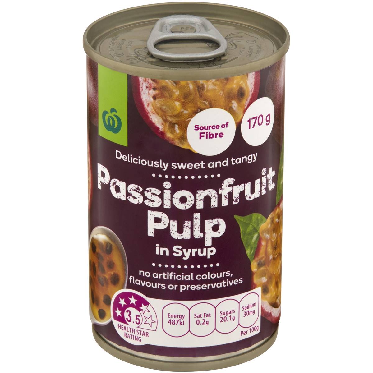 Woolworths Passionfruit Pulp Canned 170g
