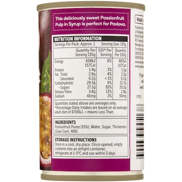 Woolworths Passionfruit Pulp Canned 170g