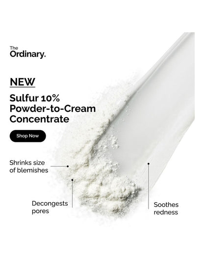 Sulfur 10% Powder-to-Cream Concentrate Fast-Acting Spot Solution for Blemish-Prone Skin 5g