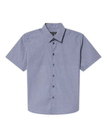 Junior Fit Short Sleeve Printed Shirt in Navy