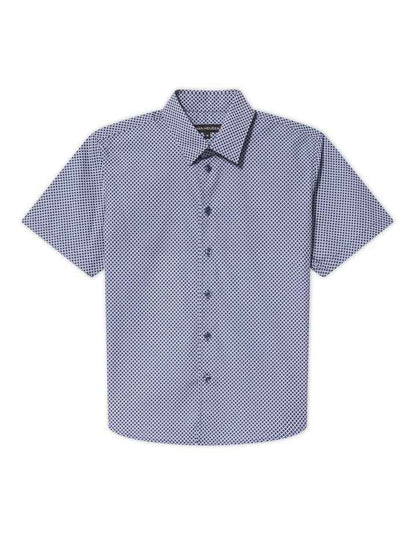 Junior Fit Short Sleeve Printed Shirt in Navy