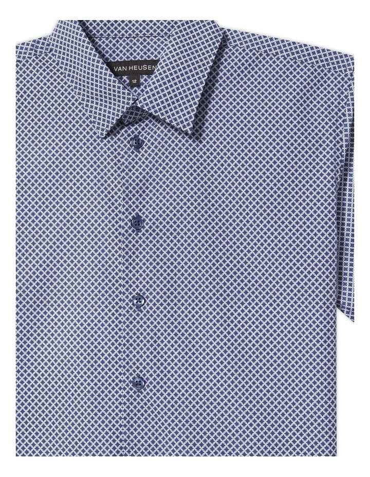 Junior Fit Short Sleeve Printed Shirt in Navy