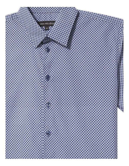Junior Fit Short Sleeve Printed Shirt in Navy