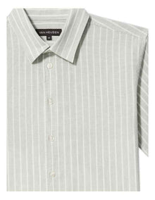 Short Sleeve Stripe Shirt Sage Green