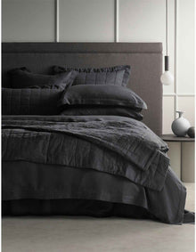 ABBOTSON QUEEN BEDCOVER IN CARBON