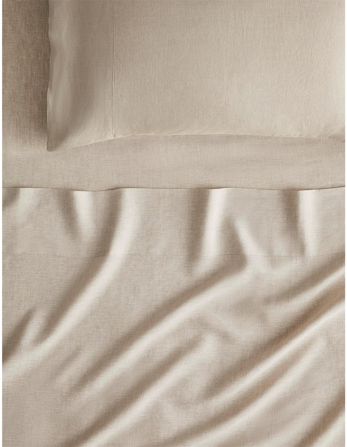 ABBOTSON KING FITTED SHEET IN FLAX