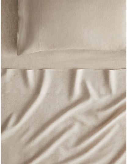 ABBOTSON KING FITTED SHEET IN FLAX