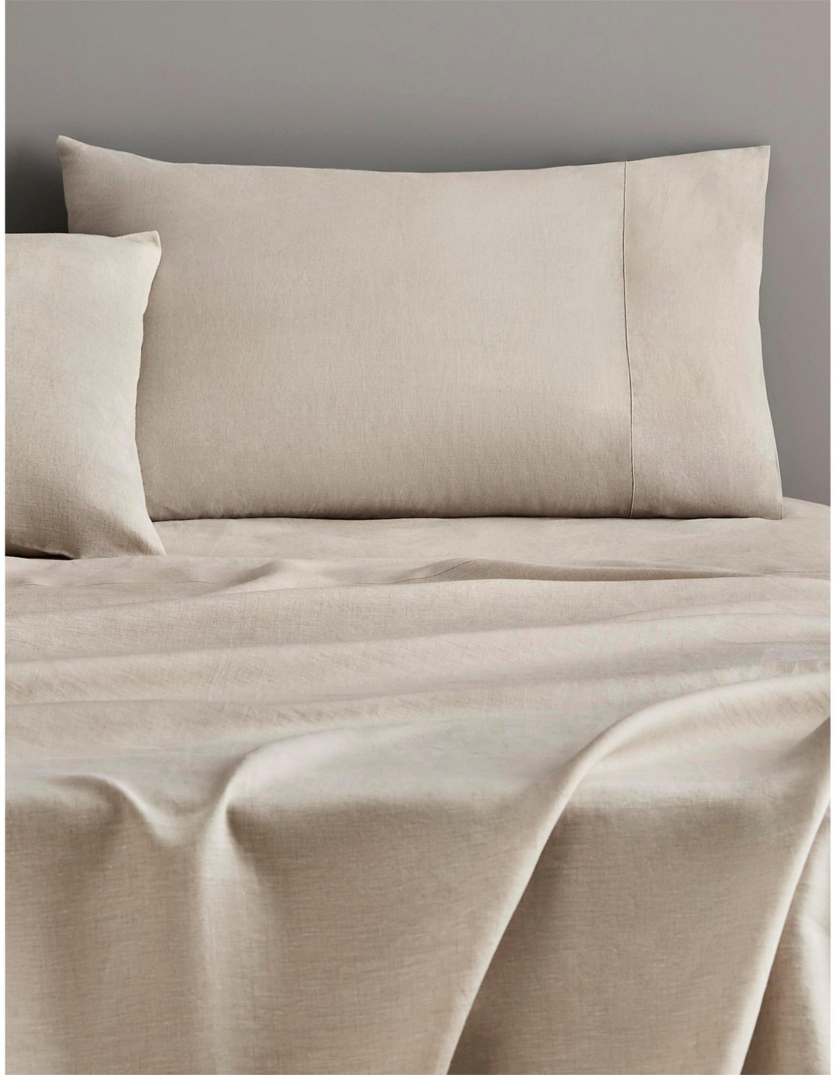 ABBOTSON KING FITTED SHEET IN FLAX