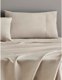 ABBOTSON KING FITTED SHEET IN FLAX