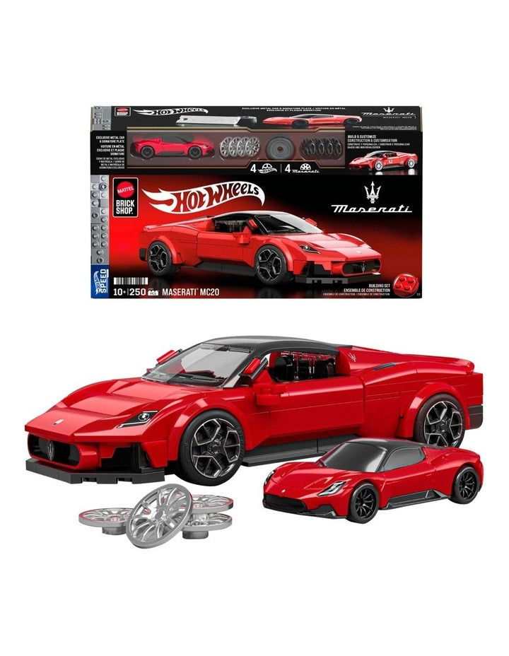 Mattel Brick Shop Maserati MC20 Building Toy Kit