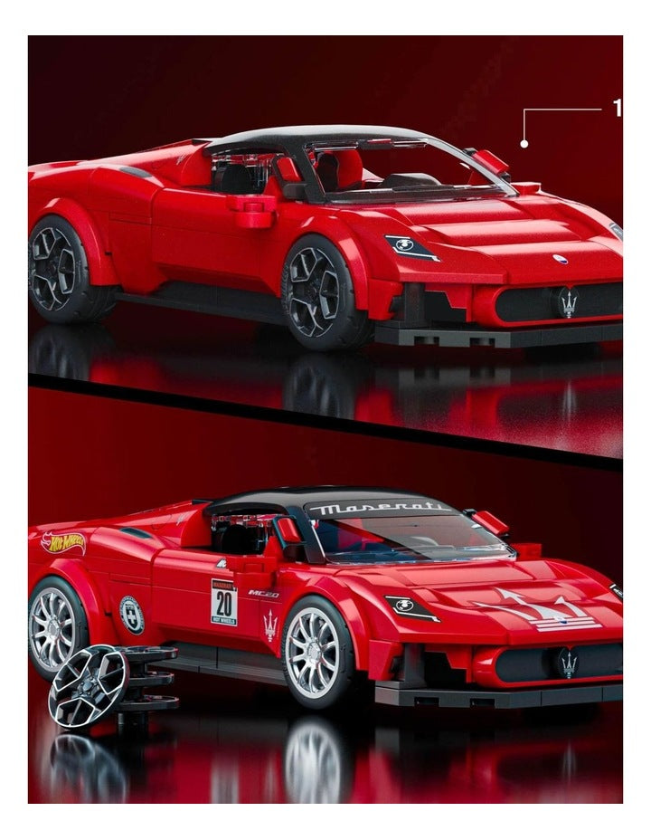 Mattel Brick Shop Maserati MC20 Building Toy Kit