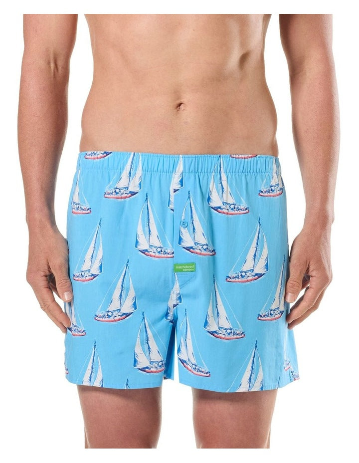 Sailing Bamboo Boxer Short in Blue