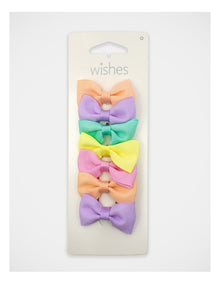 Grosgrain Bow Hairclip 7Pack in Pastel
