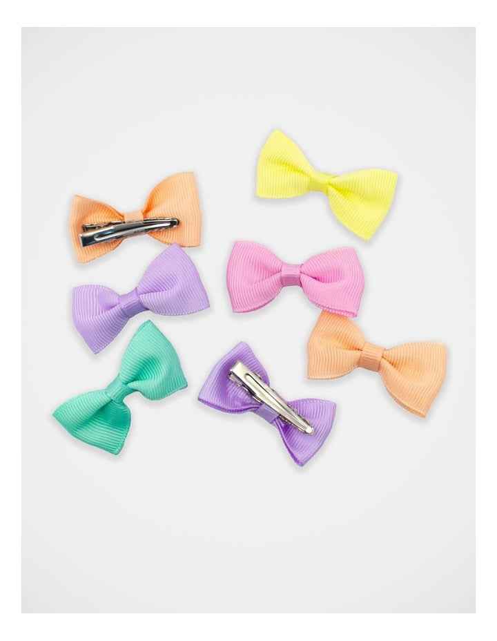 Grosgrain Bow Hairclip 7Pack in Pastel