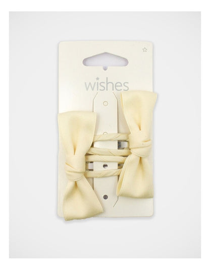 Satin Bow Snapclip 2Pack in Cream
