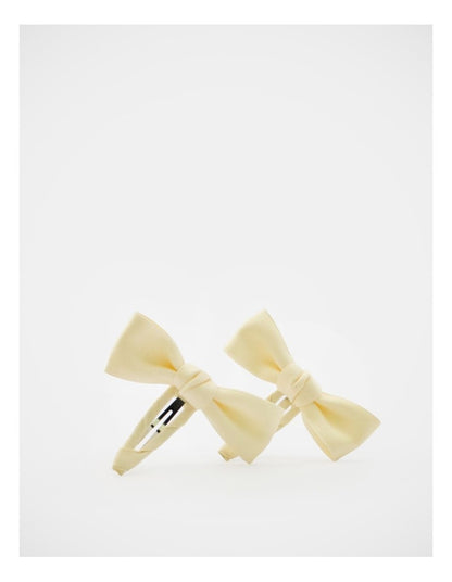 Satin Bow Snapclip 2Pack in Cream